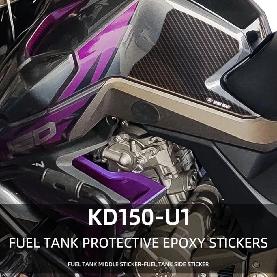 

SPIRIT BEAST Motorcycle Fuel Oil Tank stickers 5D Epoxy Sticker Scratch resistant Protector Decorative decals For KIDEN KD150-U1