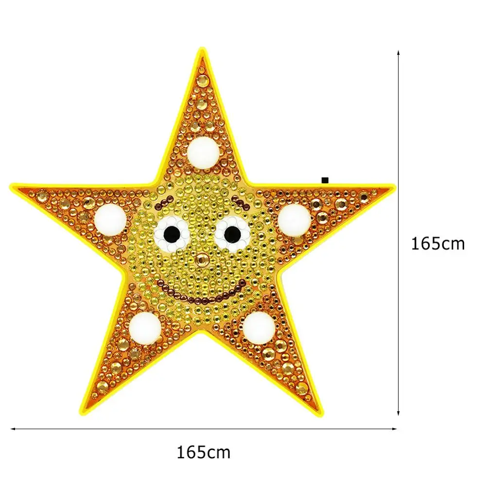 Звезда/бабочка алмазная живопись СВЕТОДИОДНЫЙ Ночник DIY 5D алмазное Рисование моделирование вышивка Рождественский светильник подарки - Цвет: Star