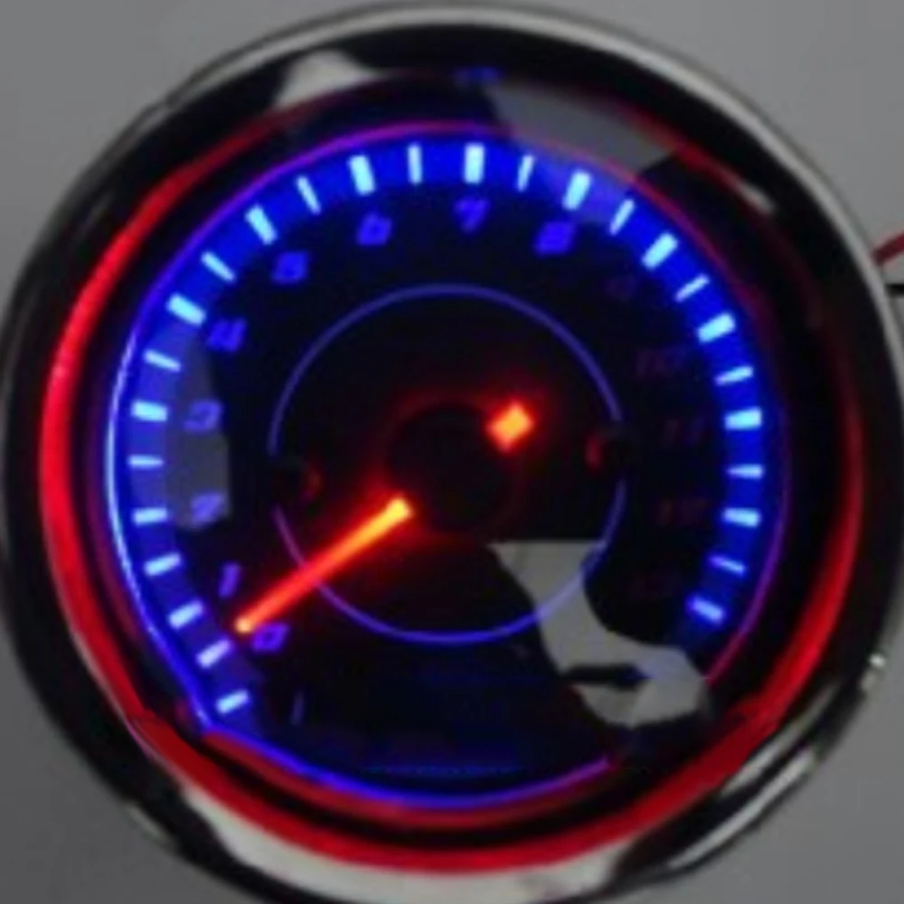

12V Motorcycle Electronic Tachometer Speedometer 13,000 with LED Inductance Tachometer Motorcycle Modified Electronic Instrument