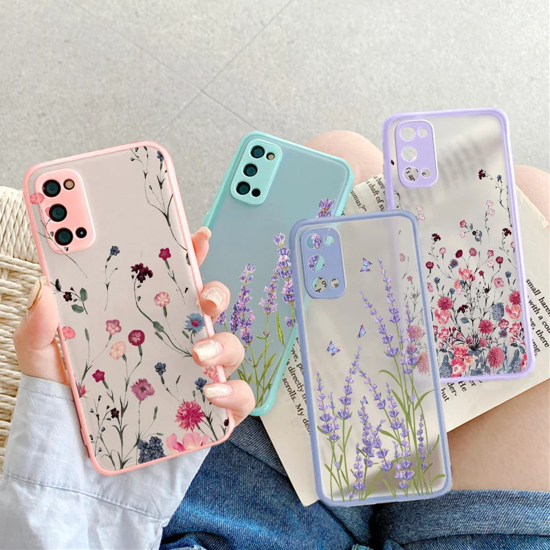 Transparent Flower Fundas For Xiaomi Redmi Mi Poco X3 F3 Note 11 10 10T 9T 9 9S 8 7 Pro Max Lite Hard PC Shockproof Bumper Cases