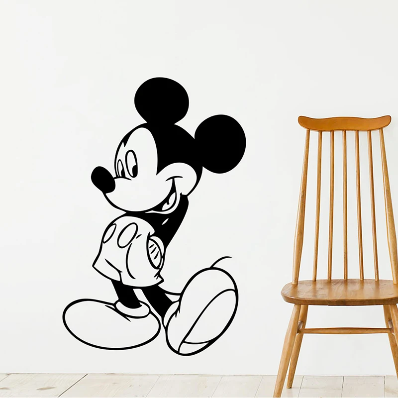 Large Mickey Mouse Vinyl Wall Sticker For Kids Room Decals Vinyl Wallpaper Baby Bedroom Decor Wall Decoration Stickers Mural Art