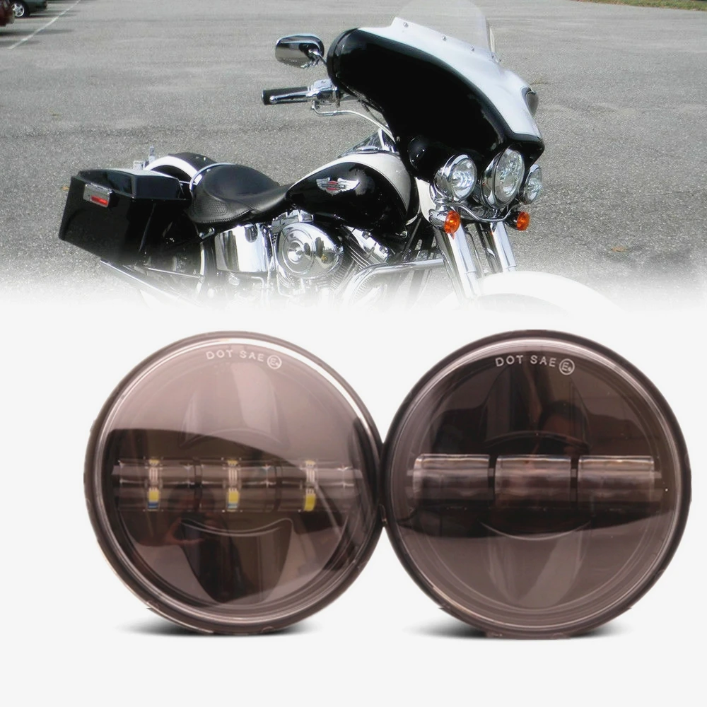 

New Led 4 1/2 4.5 inch fog light Auxiliary Passing Lights bulb Motorcycle Fog Lamps