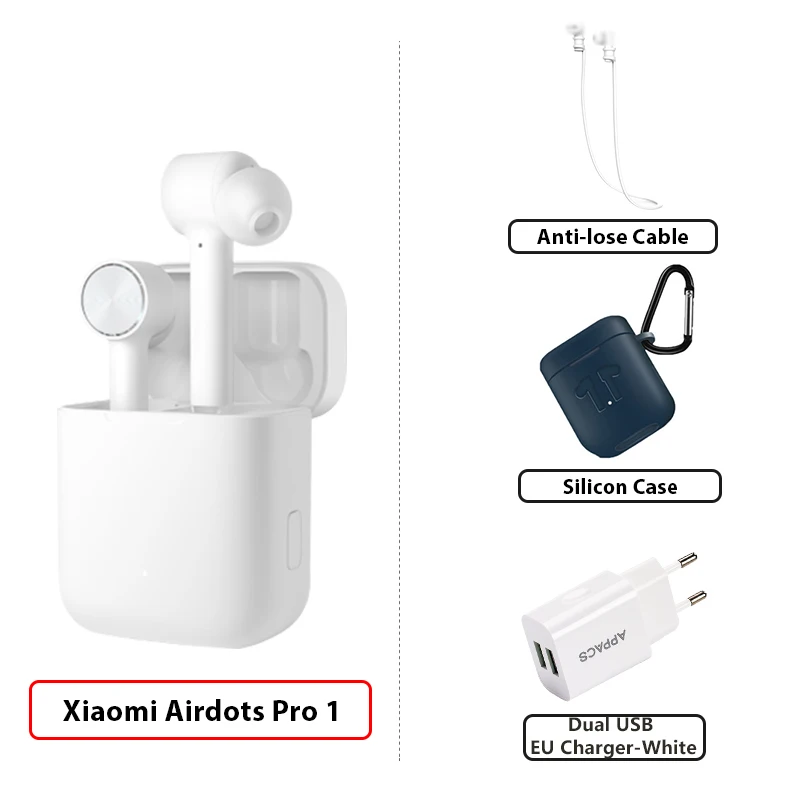 Xiao mi Airdots Pro TWS беспроводные наушники mi True беспроводные Bluetooth наушники ANC переключатель ENC HD управление нажатием для IOS Android - Цвет: 1Add CableCaseC