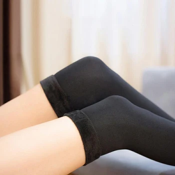 

2pcs Cotton Stocking Over Knee Long Leg Stockings Winter Thigh High Stockings Warm Thick Women Cashmere Below Knee Long Socks