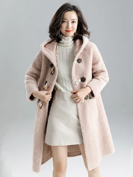 

Real Fur Coat Women Winter Coat Women Clothes 2020 100% Wool Jacket Sheep Shearing Hooded Parka Real Fur Jacket LMN29004 YY2365