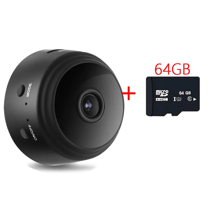 Мини-камера, домашняя камера безопасности WiFi, ночное видение 1080P Беспроводная камера наблюдения, удаленный монитор телефон приложение - Цвет: C with 64GB