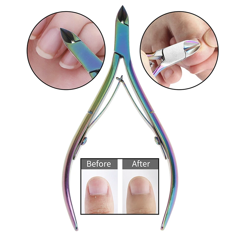 1PCS Useful Nail Cuticle Nipper Rainbow Clipper Scissor Dead Skin Remover Manicure Nail Art Tool