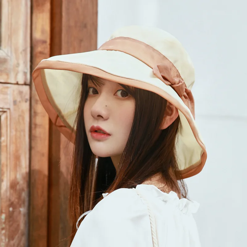 

Hat Women's Summer Large Brimmed College Style Face Covering Versitile Fashion UV-Protection Outing Beach Summer Hat Sun-resista