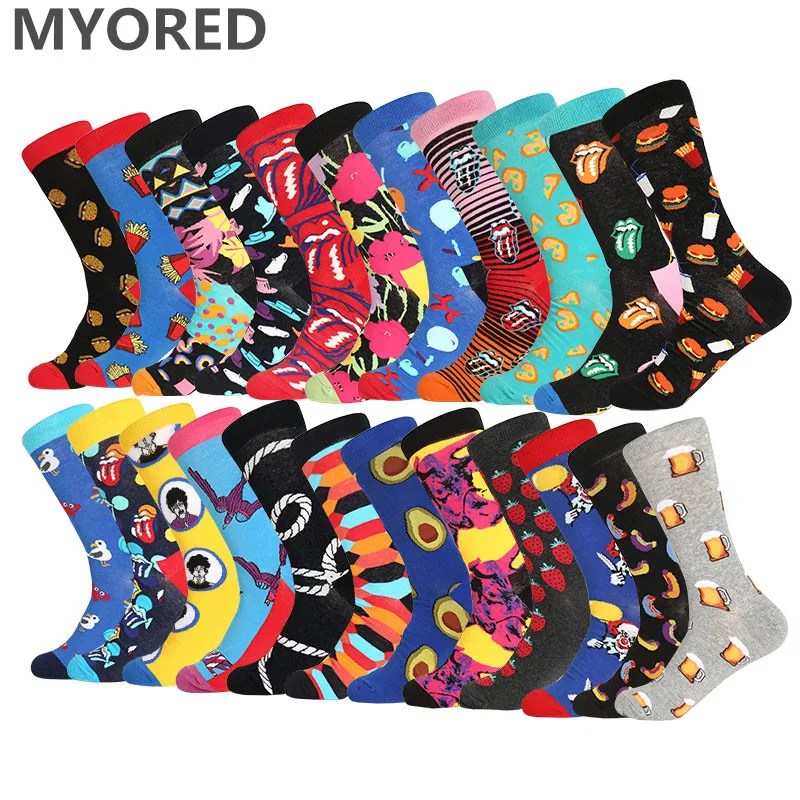 Мужские носки MYORED новинка для мужчин и женщин повседневные цветные короткие