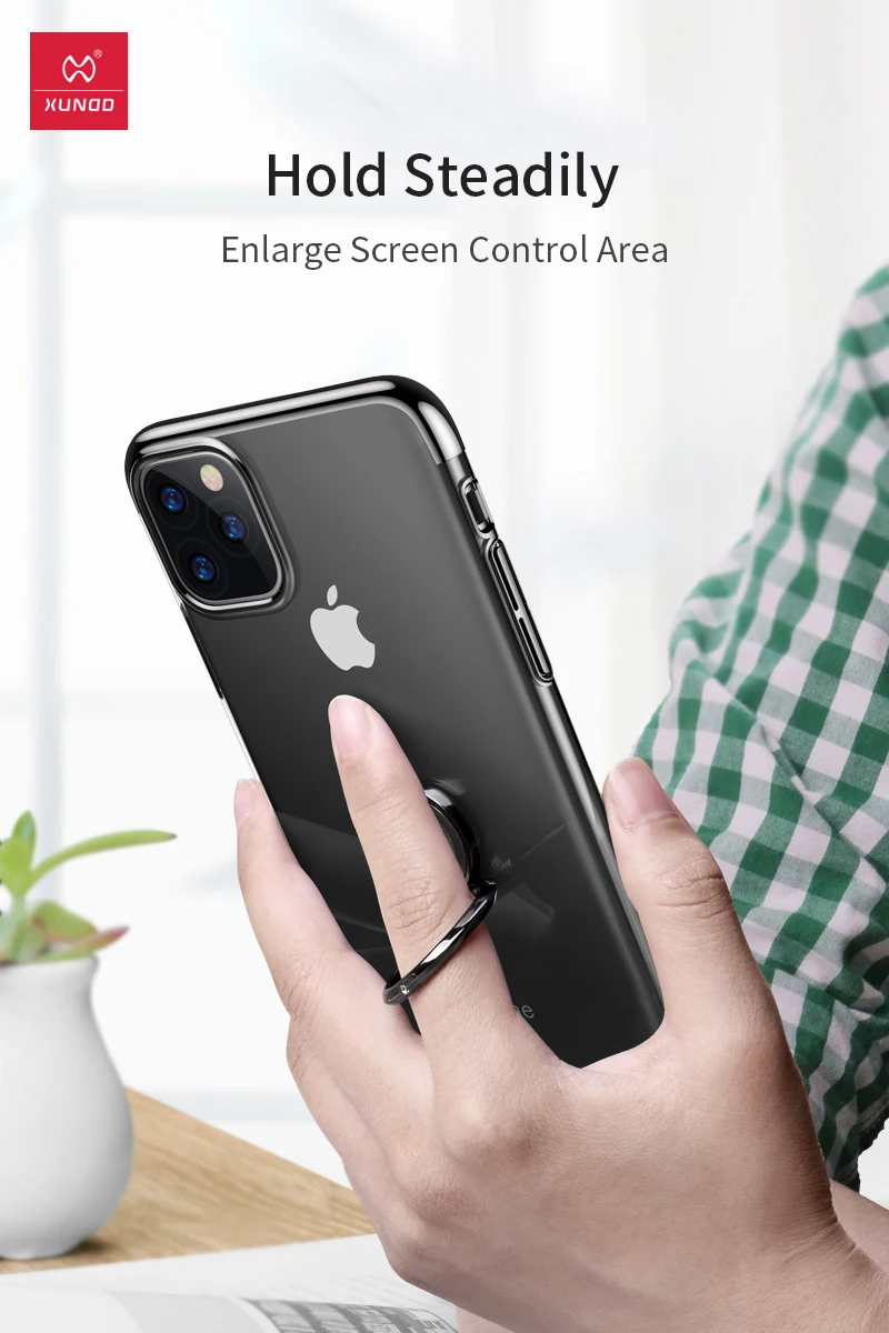 Для iPhone 11 Pro Max чехол для телефона Xundd Роскошный прозрачный жесткий чехол из поликарбоната для iPhone 11 Pro 5,8/6,1 чехол с кольцом-держателем