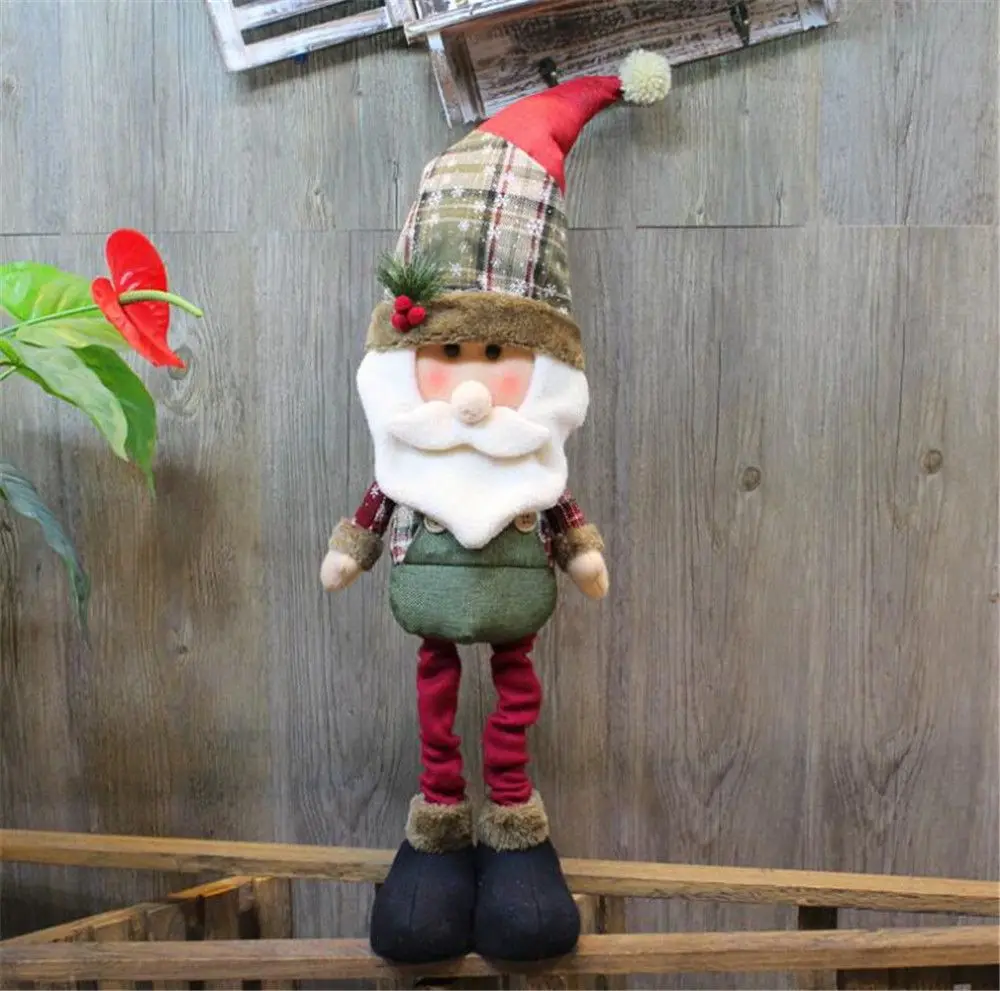 Santa Claus Doll Can Telescopic Standing Christmas Gift Merry Christmas Ornaments Xmas Garden Decoration New Year