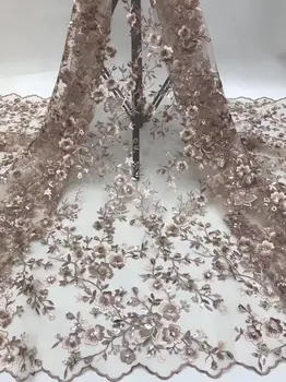 

Amazing flower Embroidery French Tulle Net Lace Fabric With Sequins PAN212(5Yards/Lot)