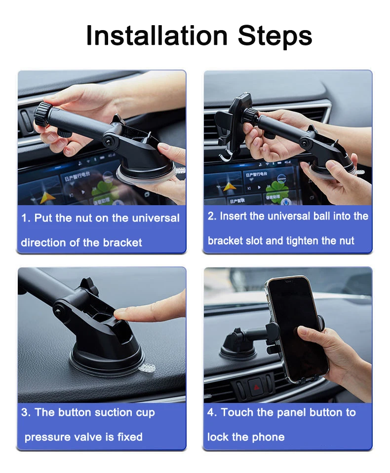 cell phone holder for desk Gravity Car Phone Holder Suction Cup Adjustable Universal Holder Stand in Car GPS Mount For iPhone 12 Pro Max Xiaomi POCO best mobile holder for car