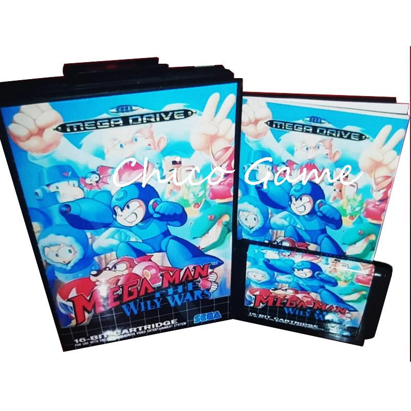 Мега человек игра &quotThe Wily Wars&quot с коробкой и руководством для Sega MegaDrive игровой