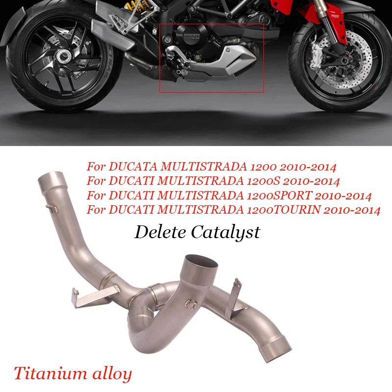 Delete Catalyst for Ducati Multistrada 1200 S/Sport/Touring Motorcycle Exhaust Pipe Titanium Alloy Slip On Stock Muffler Escape - - Racext 17