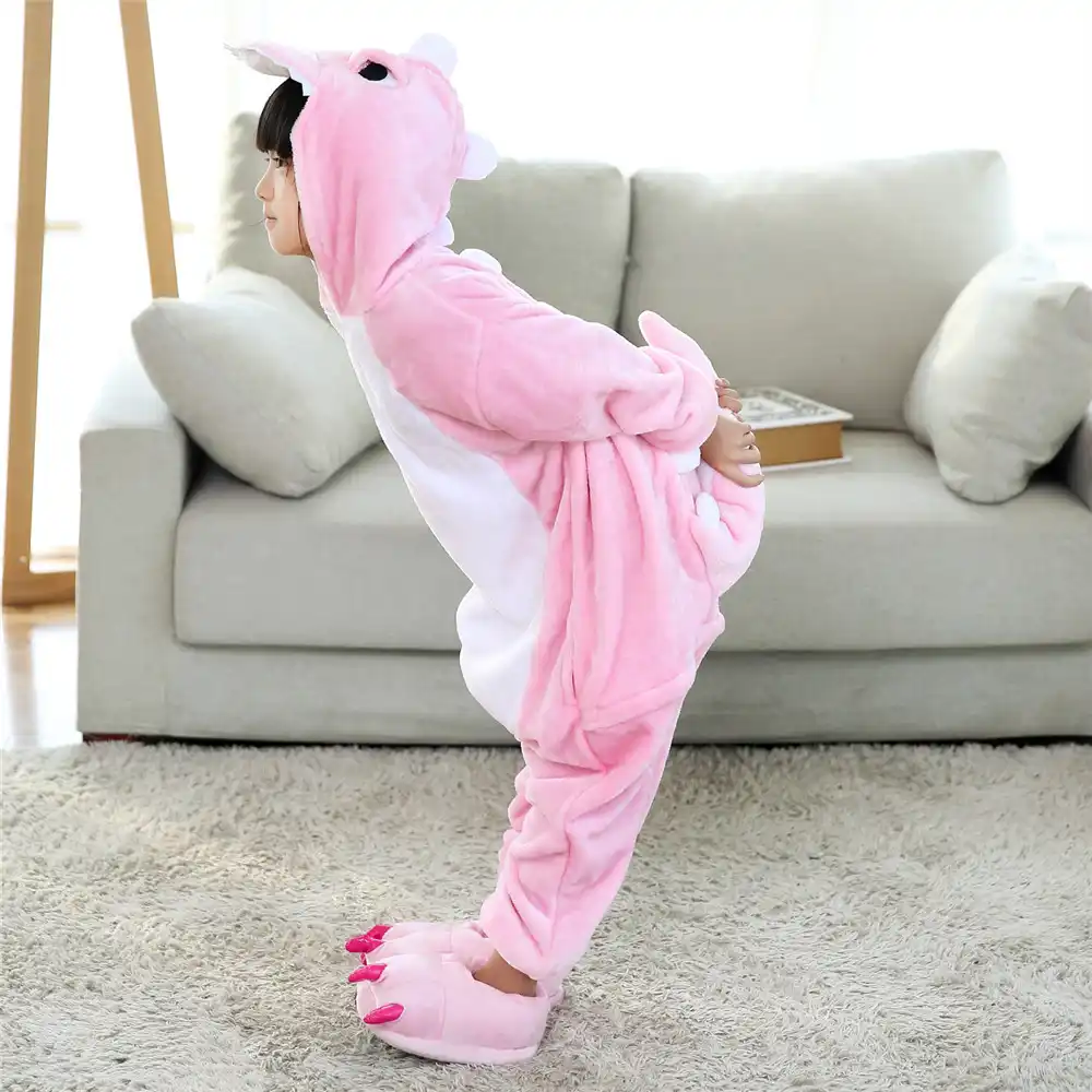 Pijama De Una Pieza De Dinosaurio Verde De Dibujos Animados Para Ninos Y Ninas Ropa De Dormir Calida De Franela Pijamas Familiares Novedad Pelele Entero Aliexpress