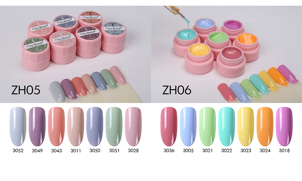 Clou Beaute Painting Gel Set 72 Colors Nail Polish 5ml Gel Varnish Nail Art Color Gel Paint For Gel Nail Lacquer Art Primer Set