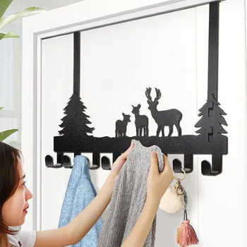 

Over The Door 8 Hooks Home Bathroom Organizer Rack Clothes Coat Hat Towel Hanger Good Load-bearing Wrought Steel Hook
