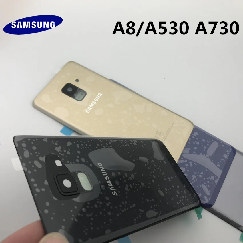 Чехол для samsung Galaxy A8 A530 A8+ plus A730, задняя крышка, корпус, запасные части+ стеклянная рамка для камеры+ Инструменты