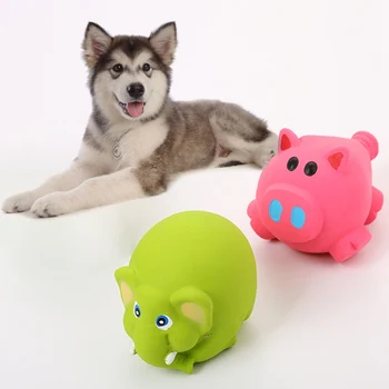 

Pet Natural Latex Squeaky Chew Toys for Dogs Durable Realistic Animals Toys for Solving Boredom Cute Pig Shape Molar Dog Toy