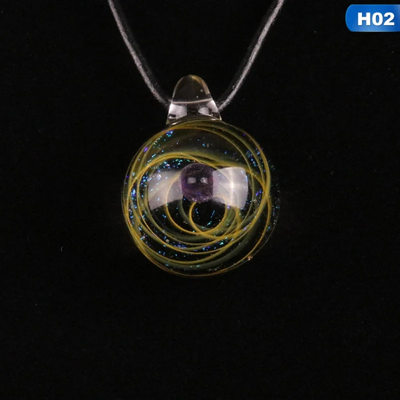 Звездное пространство Вселенная ожерелье с изображением Галактики звезды стеклянный шар кулон планета модная цепь со звеньями ожерелье для унисекс