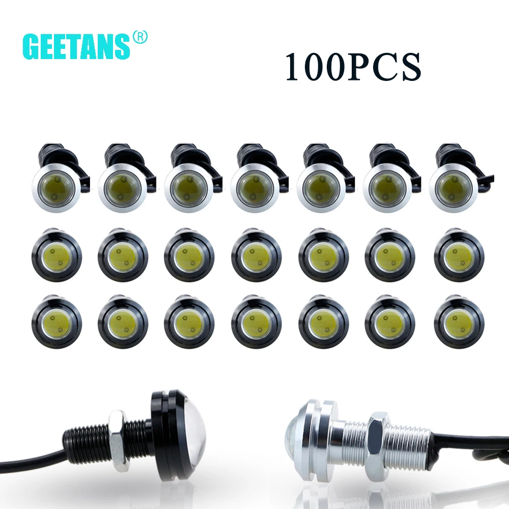 

GEETANS 100pcs Daytime Running Lights Source Backup Reversing Parking Signal Lamp 18mm 23mm black/sliver Led Eagle Eye CJ