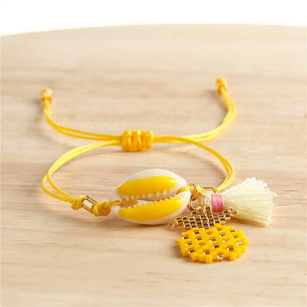 

Go2boho Perles MIYUKI Bracelet Pineapple Charm Shell Bracelet Women Pulseras Mujer 2019 Boho Chic Jewelry Friendship Bileklik