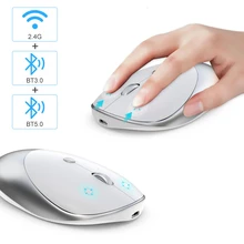 CHYI Bluetooth Беспроводная перезаряжаемая Бесшумная компьютерная мышь двойной режим Беспроводная Usb оптическая Mause 3d Розовая металлическая мышь для ПК ноутбука