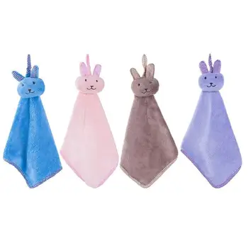 

Cute Rabbit Thick Coral Velvet Absorbent Hand Towels Kitchen Cleaning Cloth