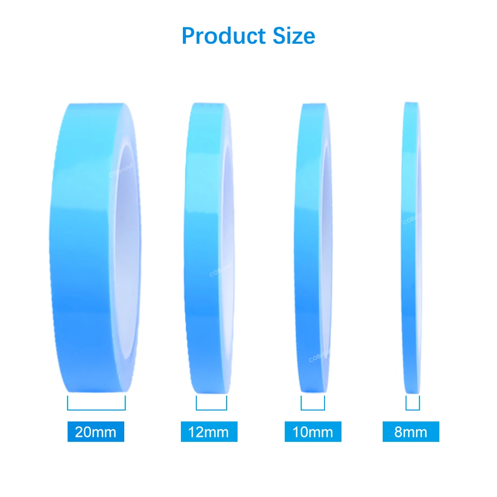 5-10-25M Roll Length 8/10/12/20/25/40mm Width Thermal Conductive Tape Double Side Adhesive tape for Chip PCB LED Strip Heatsink