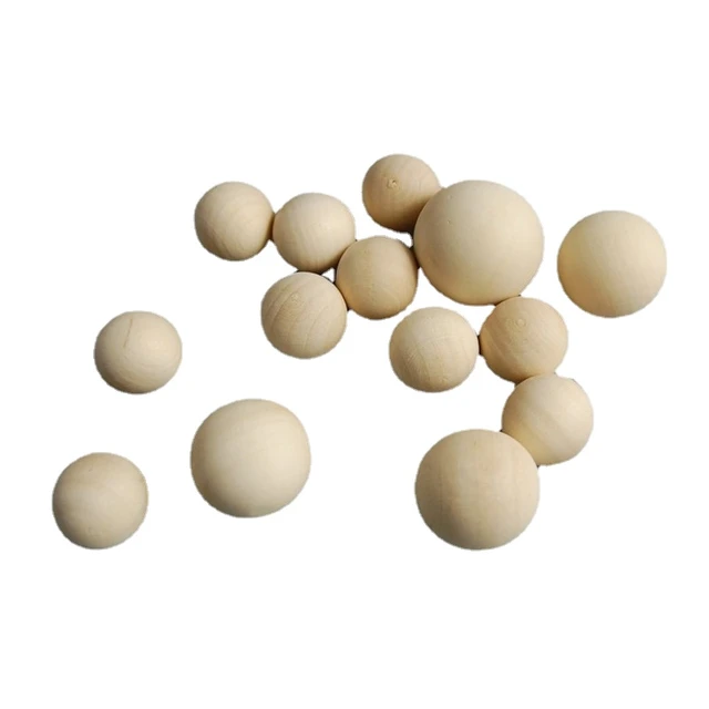 10-50mm Unfinished Natural Wooden Round Ball Wood Craft Balls