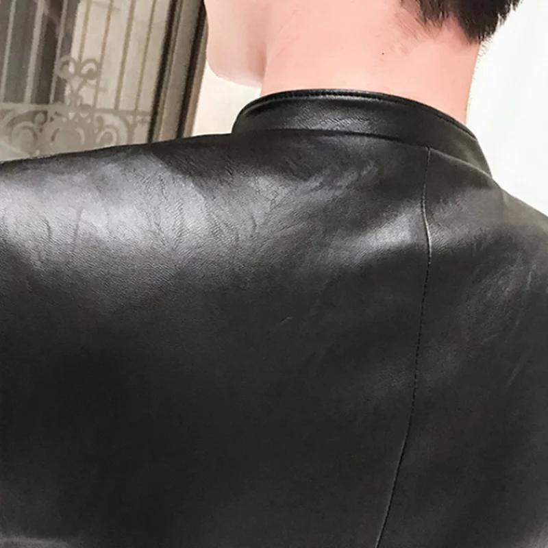 Новинка, однотонный черный приталенный Блейзер Hombre, куртка из искусственной кожи, мужская, на одной пуговице, деловые, повседневные, спортивные пиджаки для выпускного, корейский мужской костюм