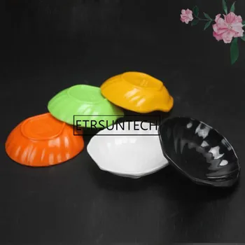 

100pcs Melamine Dinnerware Imitation Porcelain Plate Shell Dish Hot Pot Restaurant Seasoning Dish Sauce Plate