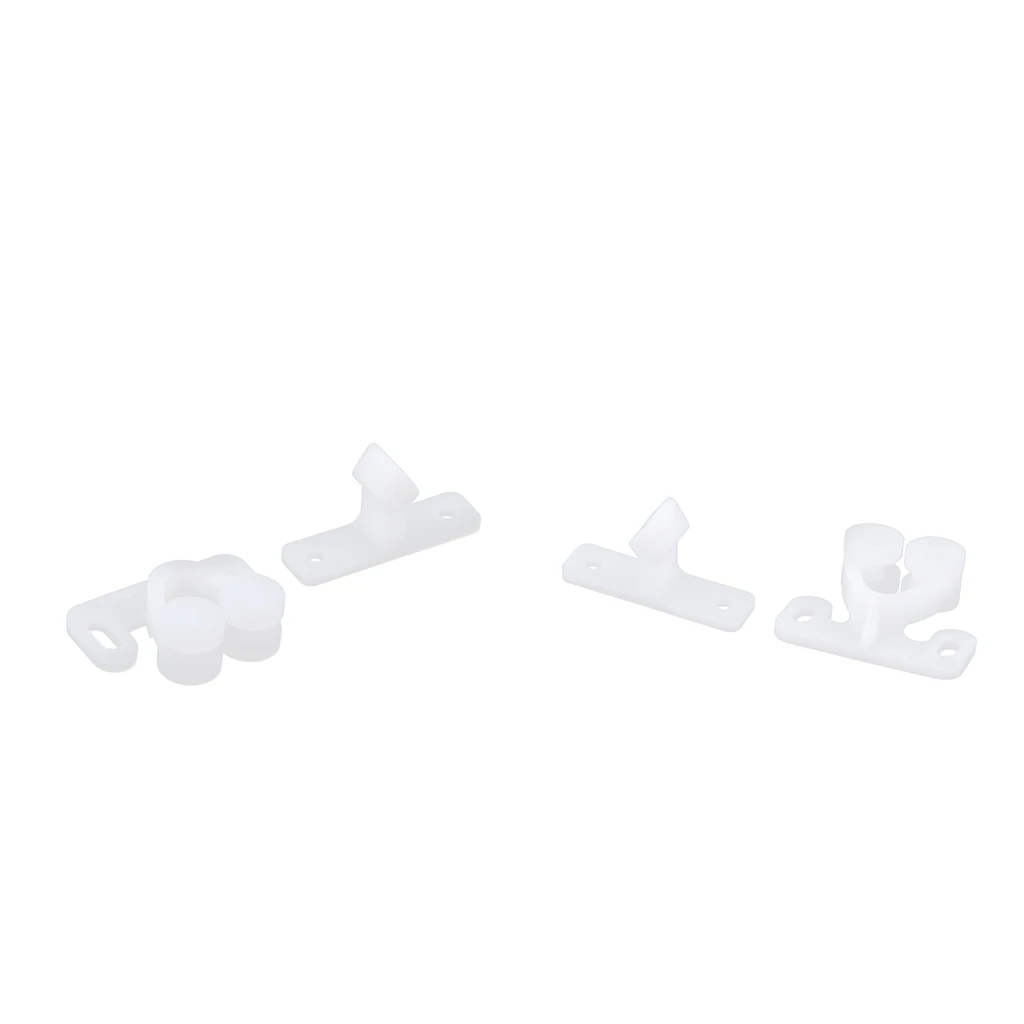 2xWhite Spring Loaded Twin Roller Catch Cupboard Door Latch For Caravan Boat