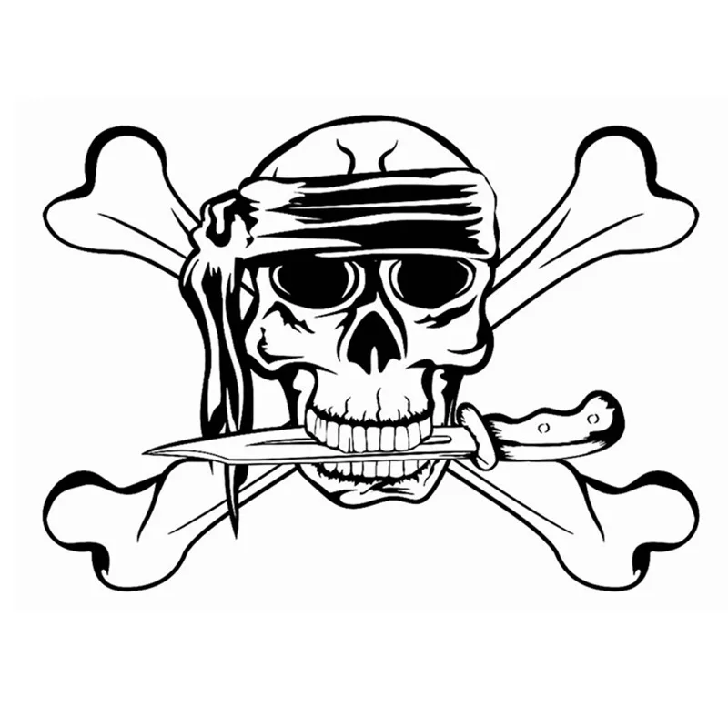 DCTAL Skull Halloween Bone Dagger Sticker Punk Death Decal Halloween Devil Poster  Car Window Art Wall Decals Parede Decor Mural