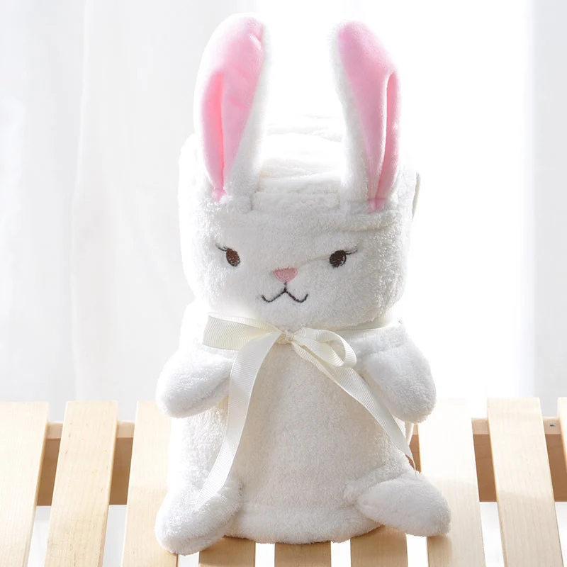 White Rabbit 75x100 см мультяшное детское одеяло вышитый фланелевый маленький плед для пеленки для новорожденного чехол для коляски детское одеяло - Цвет: White Rabbit