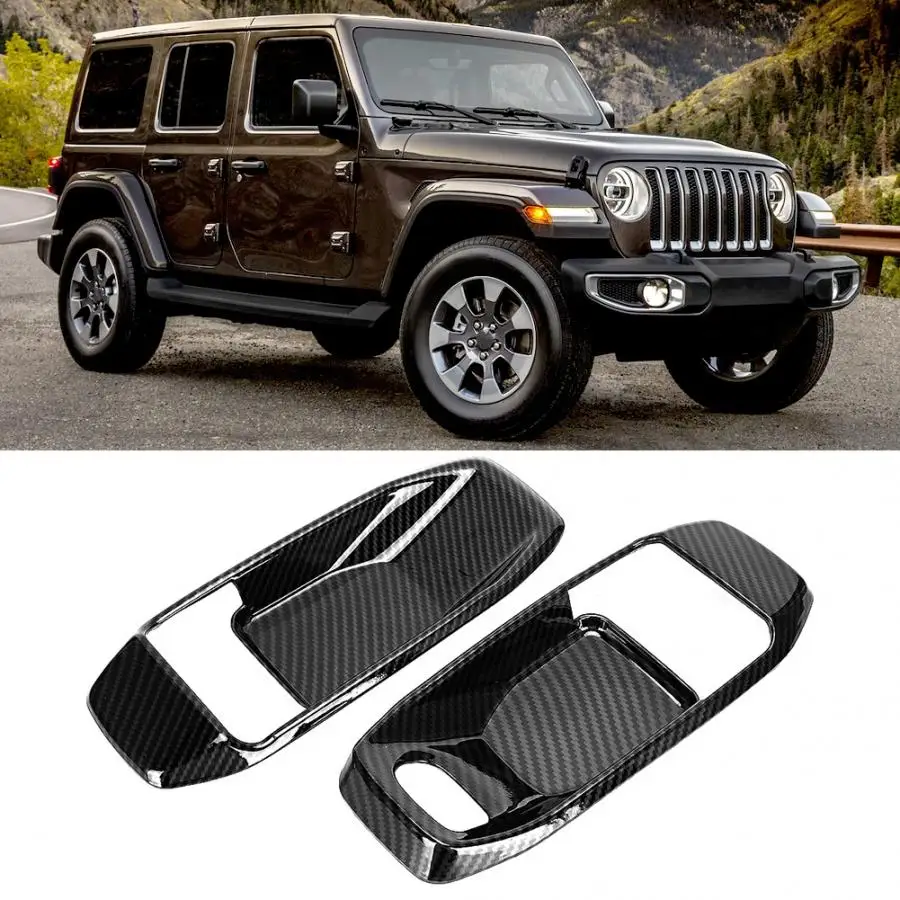 Наклейки на дверные ручки автомобиля, декоративные наклейки для Jeep Wrangler JL ABS, накладки на интерьер автомобиля