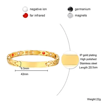 

FXM VBB29 fashion jewelry for women birthday gift best selling gold color bracelet lover bracelet 19cm Red magnet