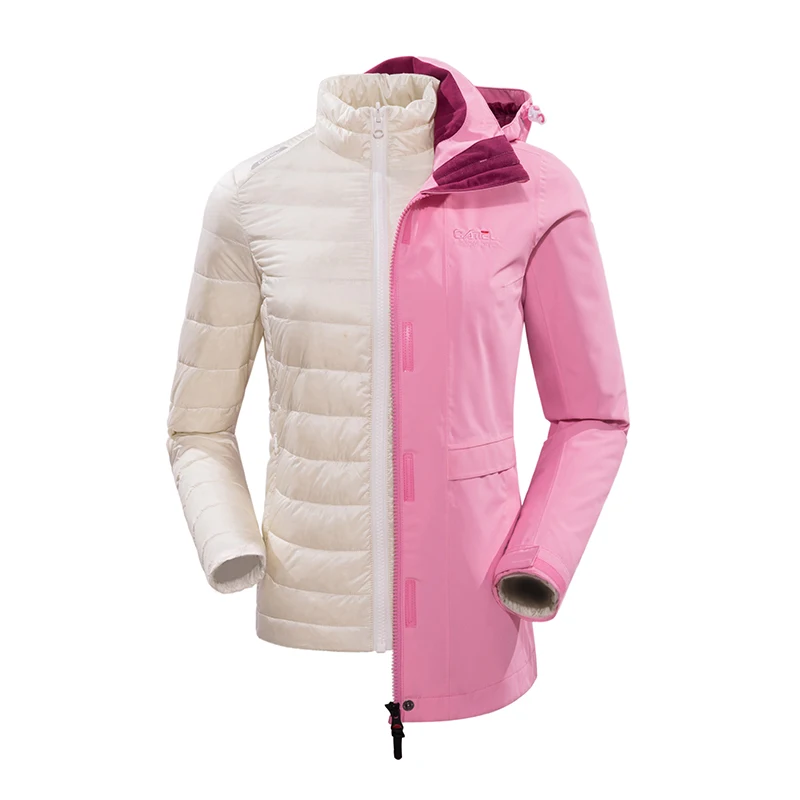Куртка-пуховик из верблюжьей утки, зимнее пальто, для женщин и мужчин, 2в1, ультра тонкая ветровка с капюшоном, Northface, водонепроницаемая, софтшелл, для улицы, съемная