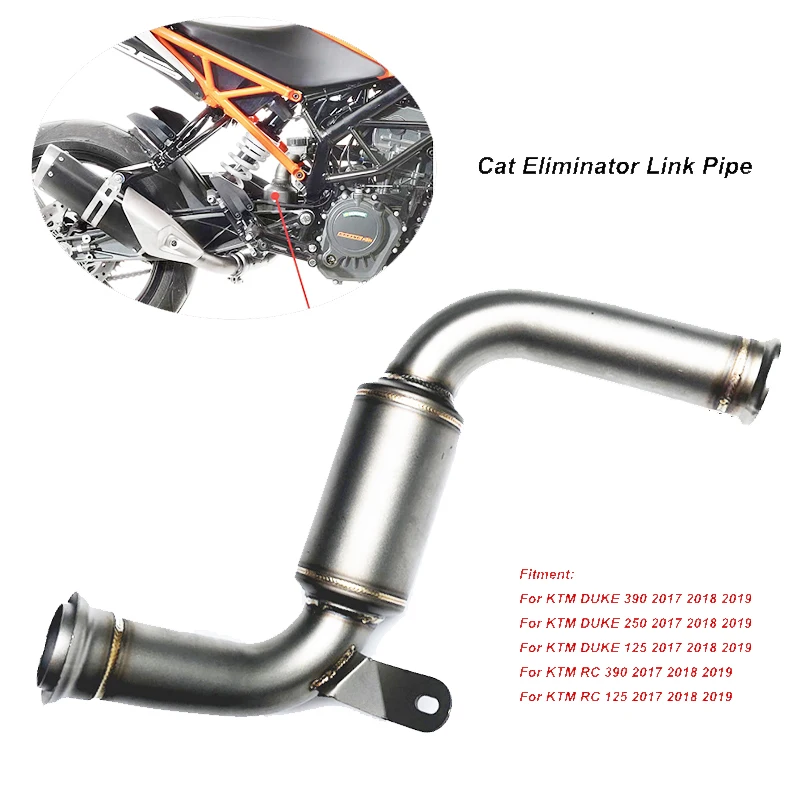 Motorcycle Exhaust Muffler Escape Connection Middle Eliminator Link Pipe fits For KTM DUKE 390 250 125 Duke RC 390 125 2017-2019