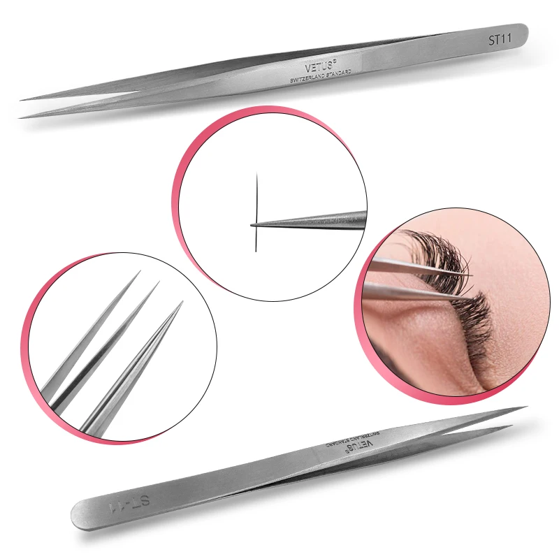 

Klacuva ST-11 Eyelash Extension Tweezers Stainless Steel Straight Tweezers for Separating Lashes Hyperfine False Eyelash Tool