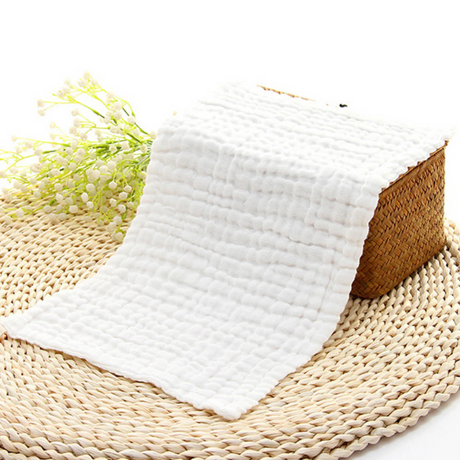 Absorvente de Água Algodão Macio Crianças Bebê Recém-nascido Musselina Arroto Panos Rosto Suor Limpar Pano 30x50cm 5 Pçs 7 Cheap Toalhas
