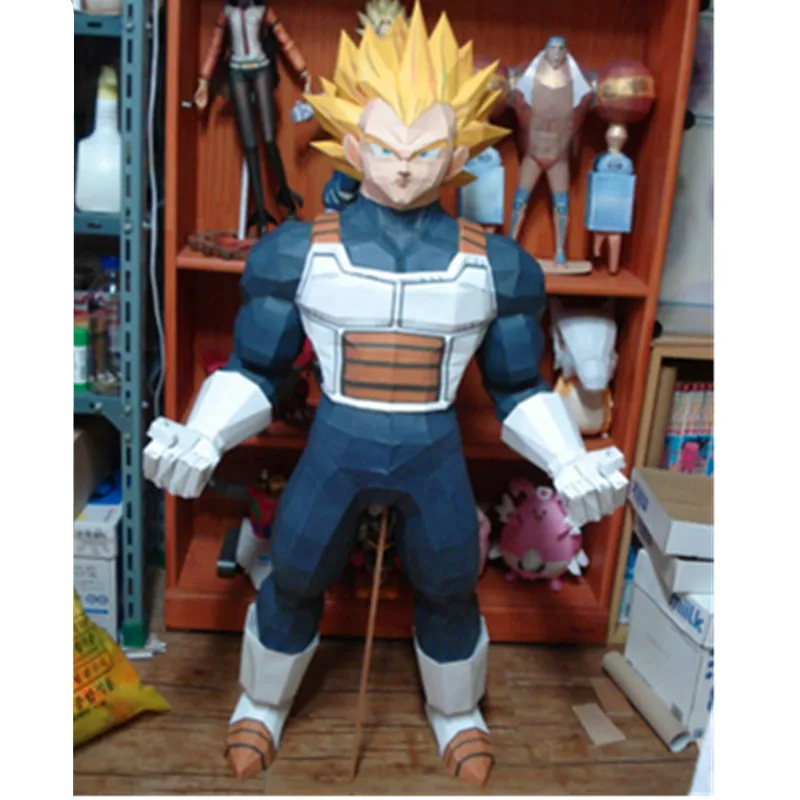 162 см Dragon Ball Z Супер Saiyan Vegeta 1:1 бумажная модель DIY Сборные игрушки Статуя Фигурка Коллекционная модель игрушки X2717 - Цвет: Многоцветный