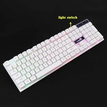

104 Keys USB Wired Gaming Keyboard for Desktop PC Computer Laptops Home Office Colorful Crack Illuminated Backlight Keyboard