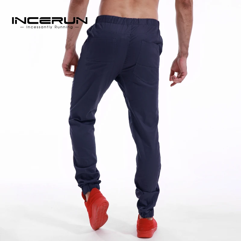 INCERUN повседневные штаны шаровары Slim Fit Мода мужские длинные брюки одежда с эластичной резинкой на талии Jogger спортивные брюки мужские большие размеры Осень