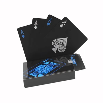 

Quality Plastic Pvc Poker Waterproof Black Playing Cards Creative Gift Durable Poker