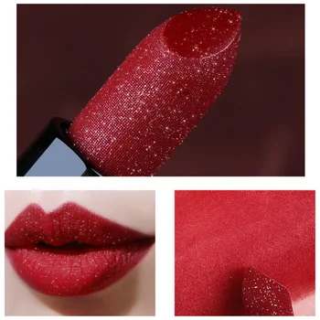 

Brand New Glitter Lipstick 13 Color Matte Red Lips Makeup Waterproof Shimmer Lip Stick Nude Matt Purple Long Lasting Lipsticks