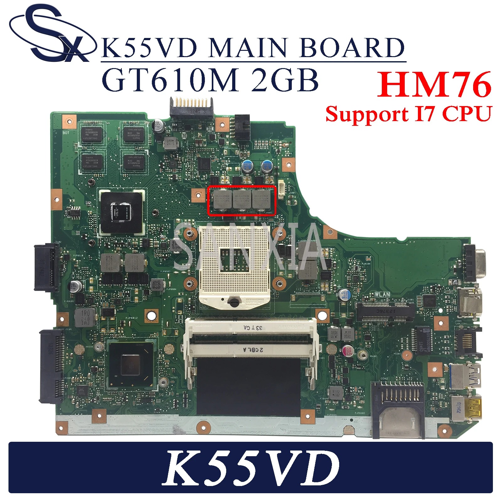 KEFU K55VD материнская плата для ноутбука ASUS A55VD A55V F55VD K55V оригинальная HM76 GT610M-2GB