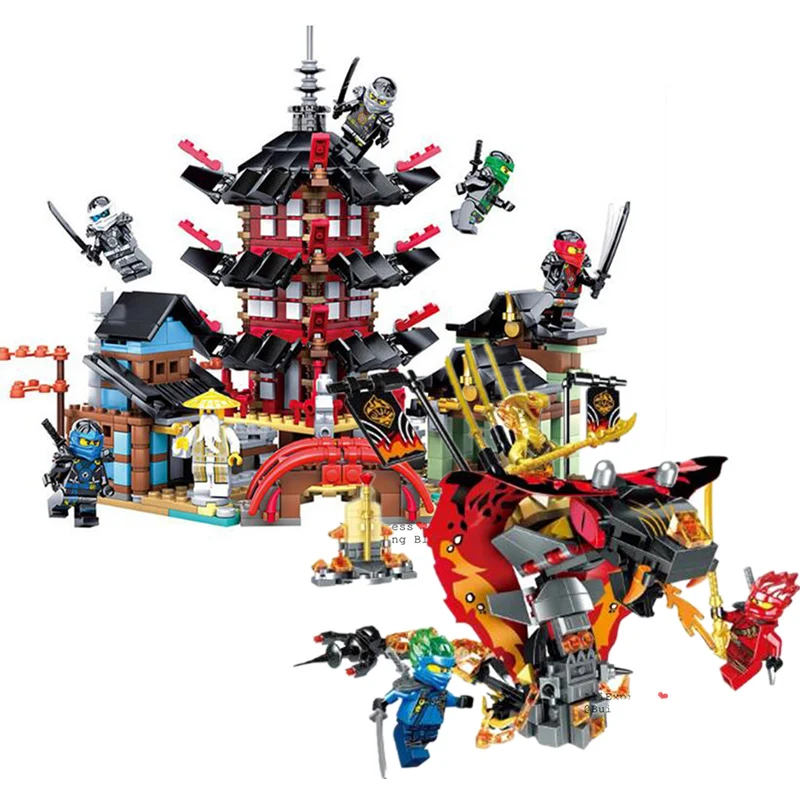

810pcs Ninja Temple Diy Building Block Sets Educational Toys For Children Compatible Legoinglys Ninjagoes Movie