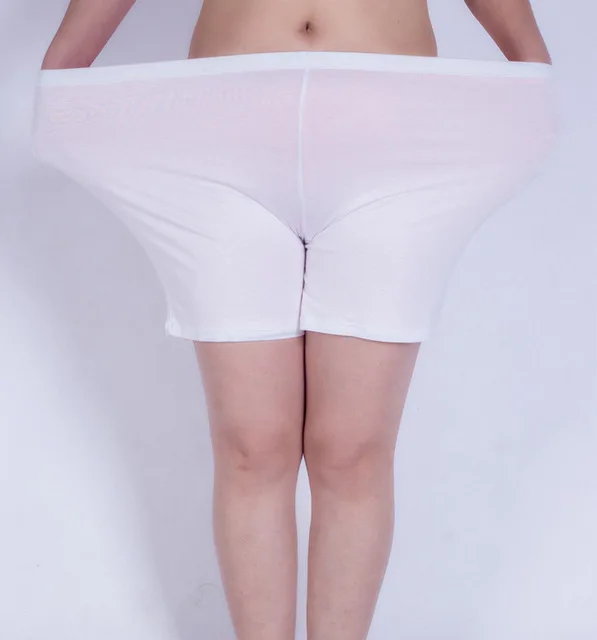 Белый Большие размеры 5-6XL; большие размеры; женские короткие брюки из обработанной вискозы с защитой от воздействия; большие размеры d; брюки с высокой талией для мам среднего возраста - Цвет: Белый